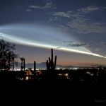 Panache de lanceur spatial au-dessus de Tucson