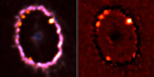 Nouveaux heurts dans la supernova 1987A