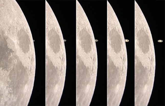 Saturne sur le limbe lunaire