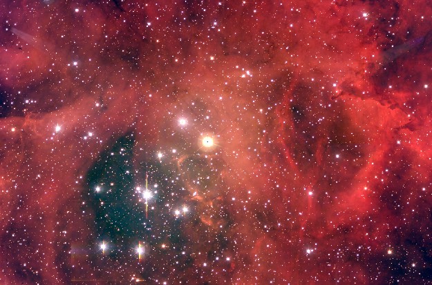 NGC 2244 : un amas d\'étoiles dans la Nébuleuse de la Rosette
