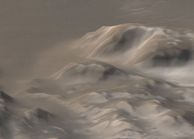 Les montagnes gelées de Mars