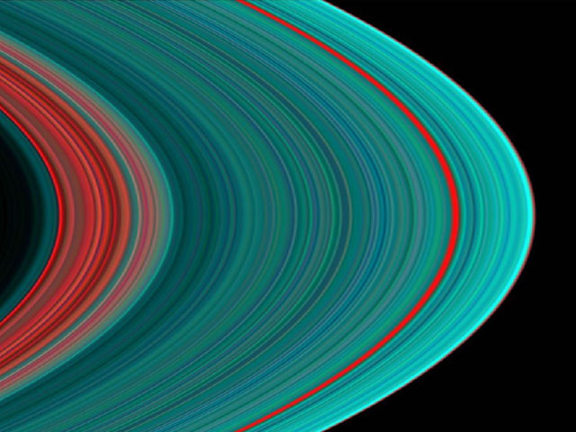 Cassini photographie l\'anneau A de Saturne