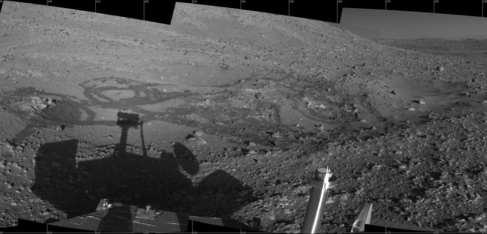 Le rover Spirit à Engineering Flats sur Mars