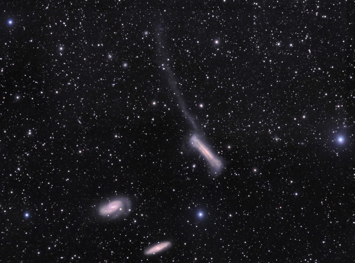 La traîne gravitationnelle de NGC 3628