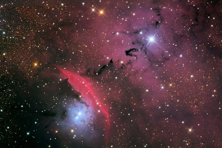 Etoiles, poussières et nébuleuses dans NGC 6559