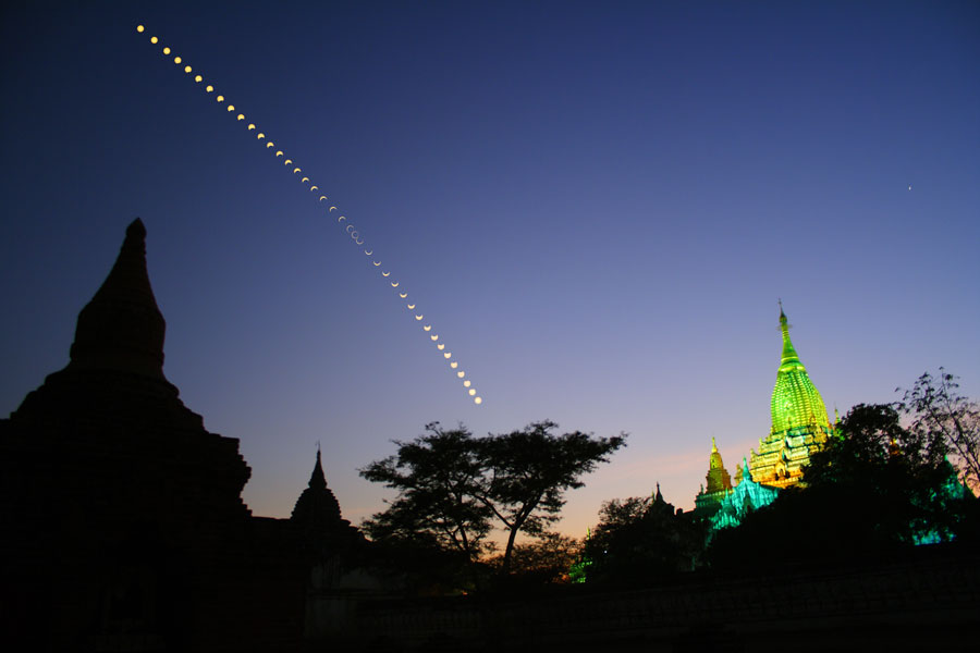Eclipse annulaire en Birmanie