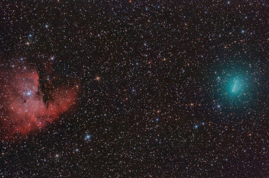 La comète Hartley et la nébuleuse Pacman