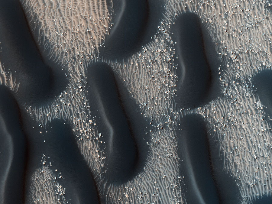 Champ de dunes sur Mars