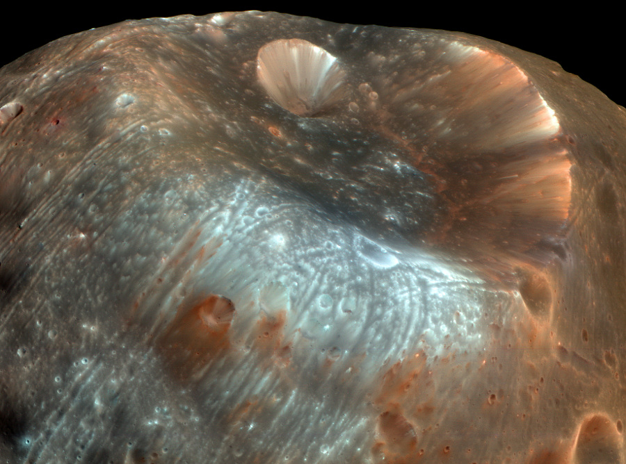 Le cratère Stickney sur Phobos