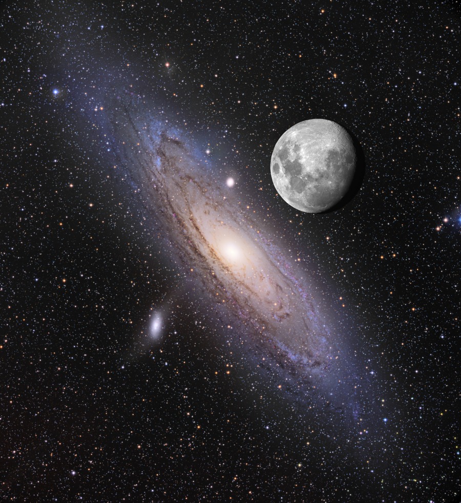 Comparaison Lune - Andromède