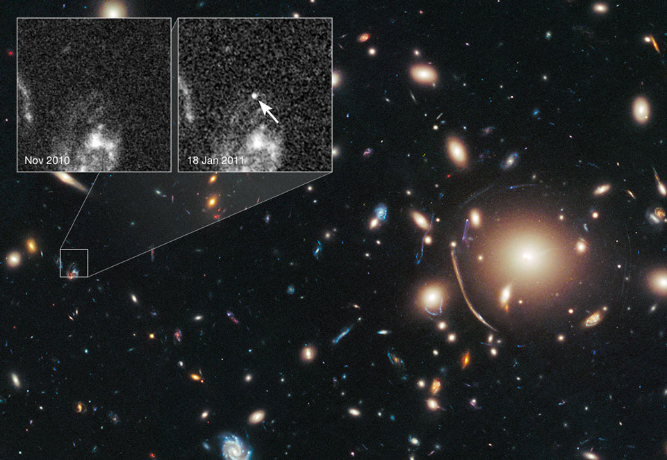 Supernova magnifiée par un amas