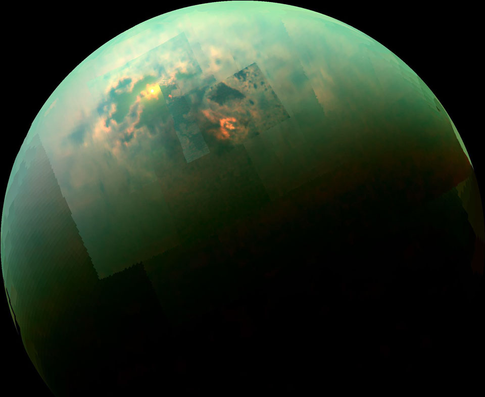 Reflets du Soleil sur les mers de Titan