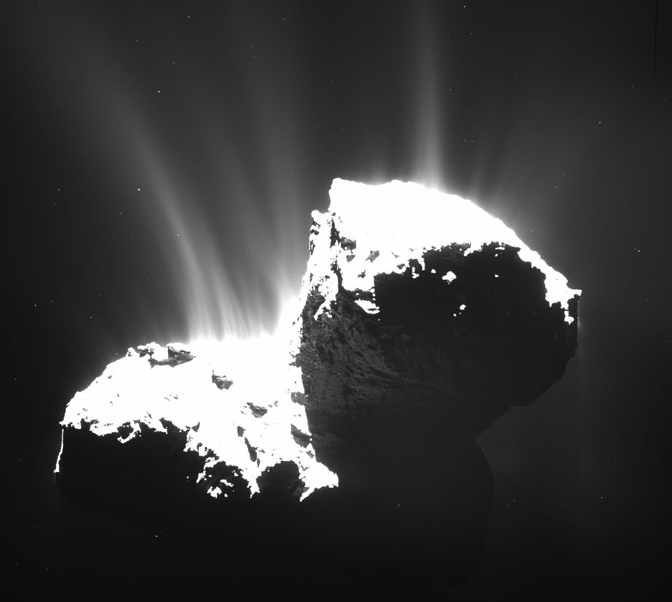 Les jets de la comète