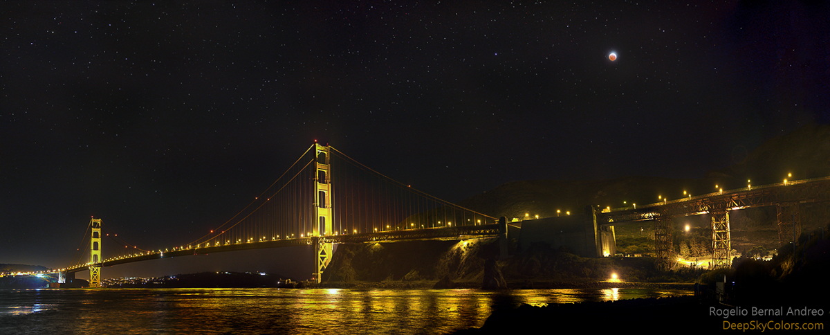 Eclipse de Lune sur le Golden Gate