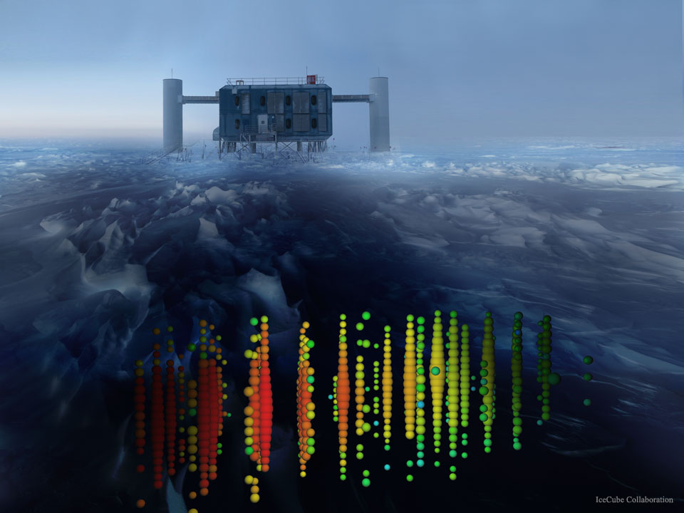 Lointains neutrinos détectés sous la glace Antarctique