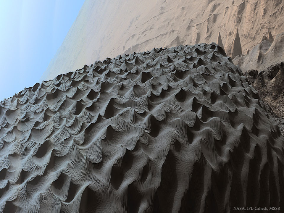 Sombres dunes sur Mars