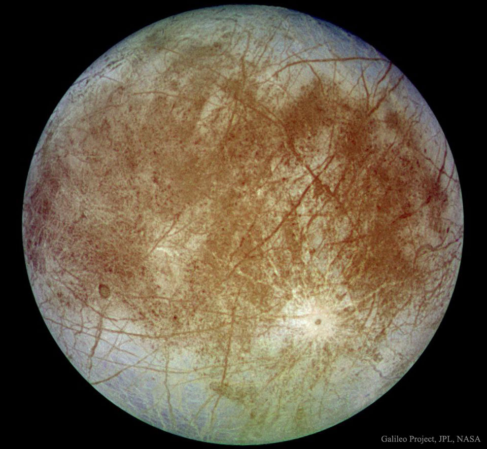 Europe, la lune de Jupiter vue par la sonde spatiale Galileo