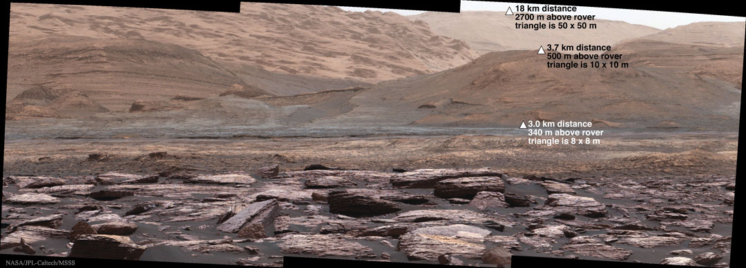 Curiosity étudie le sol au pied du Mont Sharp sur Mars