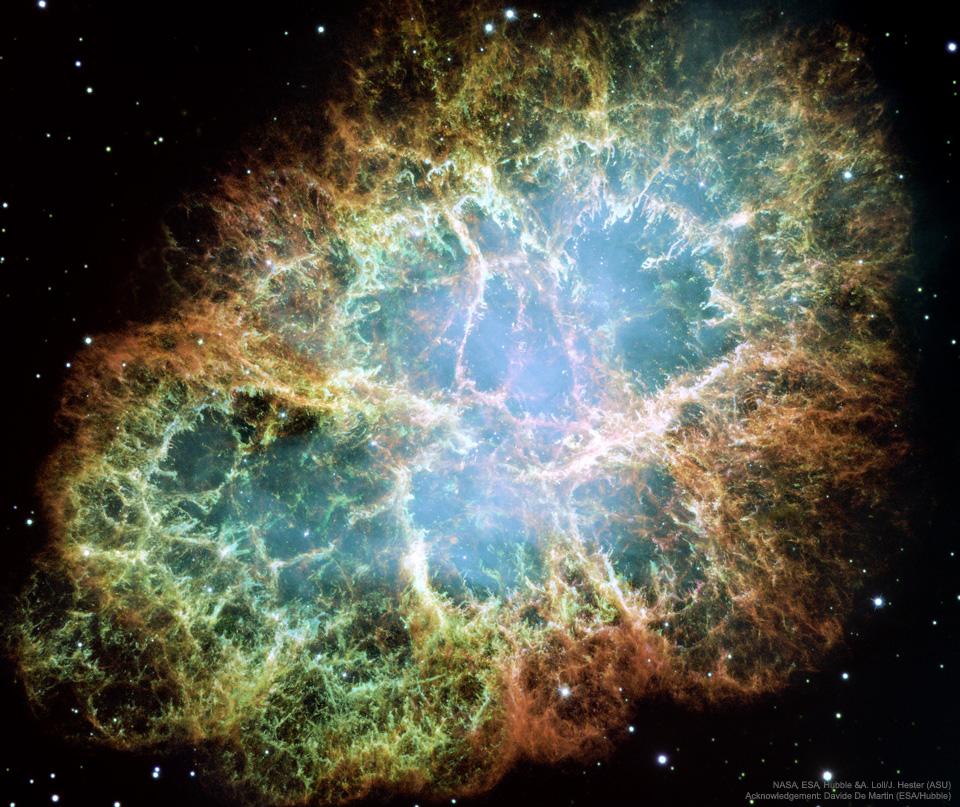 M1, la nébuleuse du Crabe vue par le télescope spatial Hubble