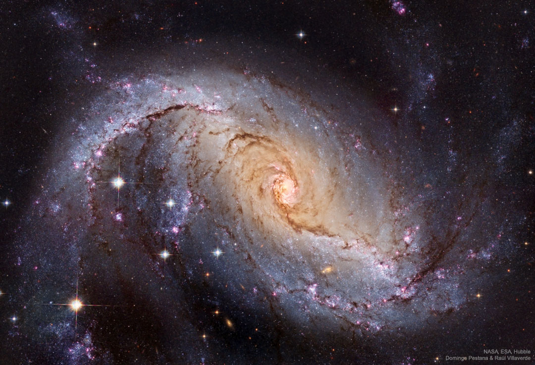 NGC 1672, galaxie spirale barrée vue par Hubble