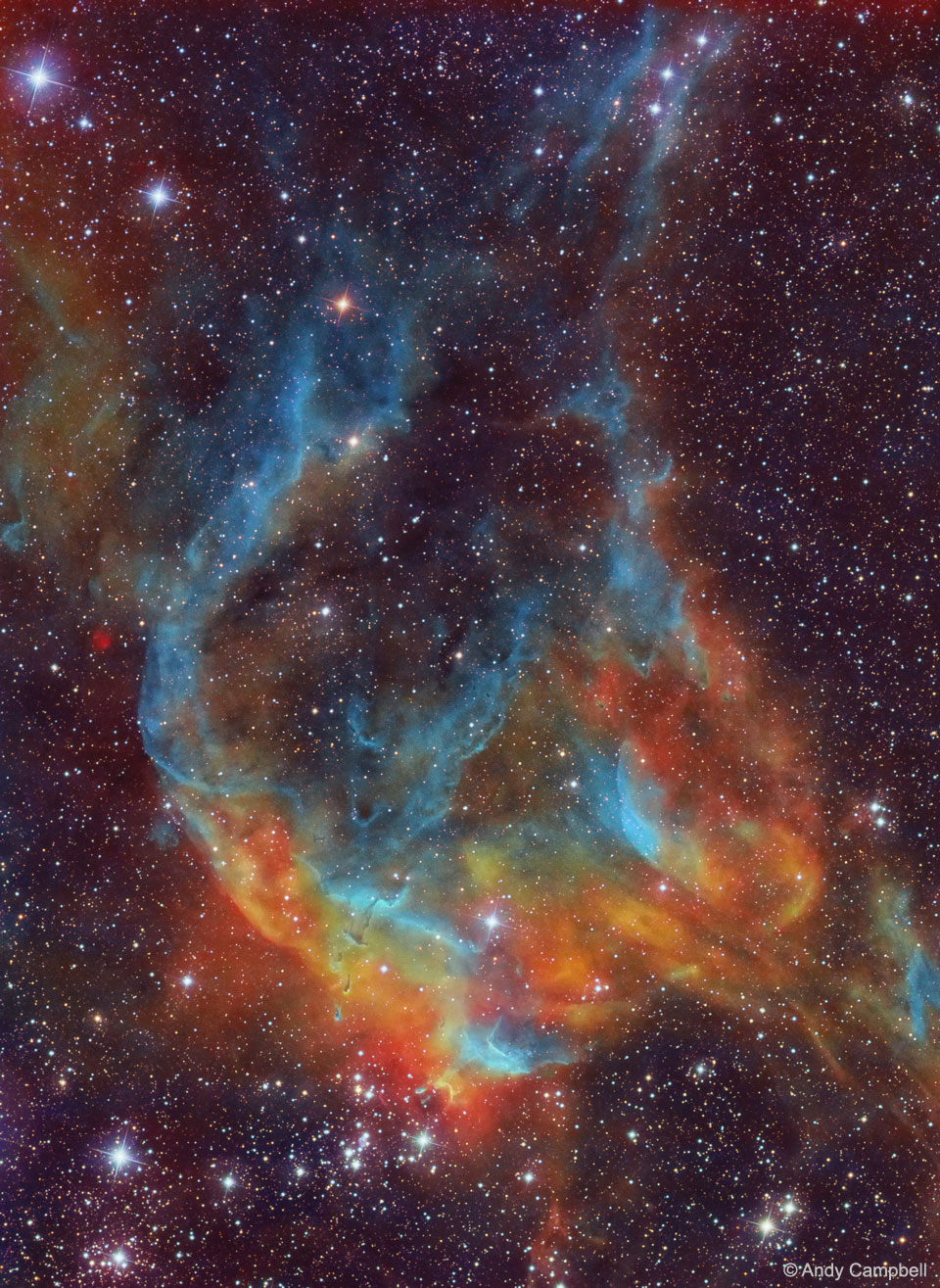 Etoiles, poussières et gaz près de NGC 3572