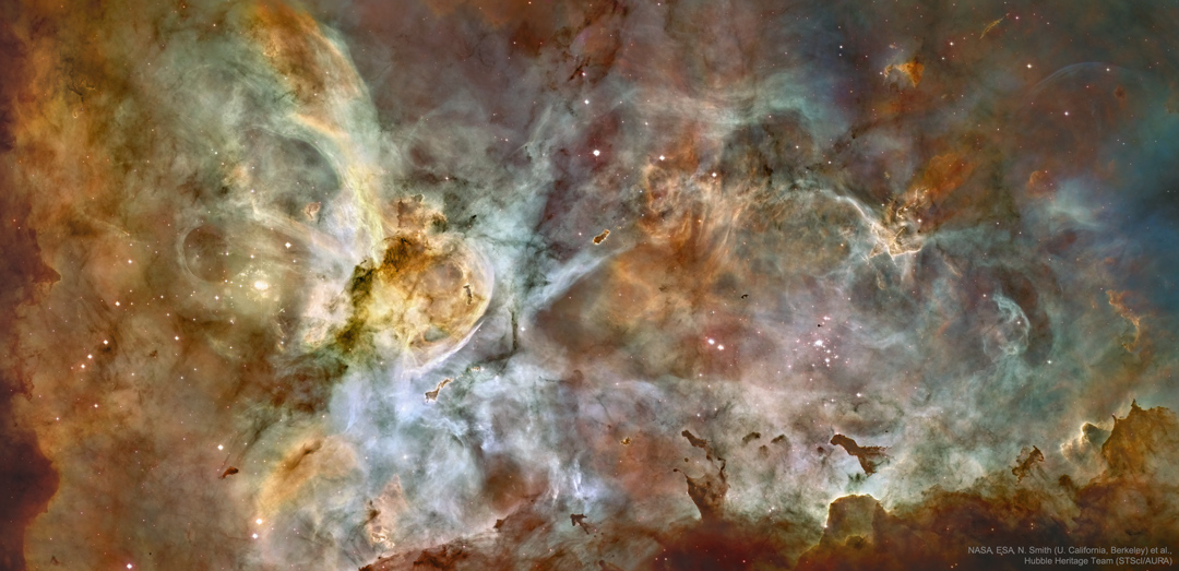 Panorama de la nébuleuse de la Carène vue par Hubble