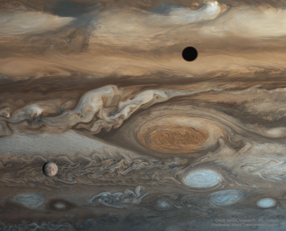 Europe et Jupiter vues par Voyager 1