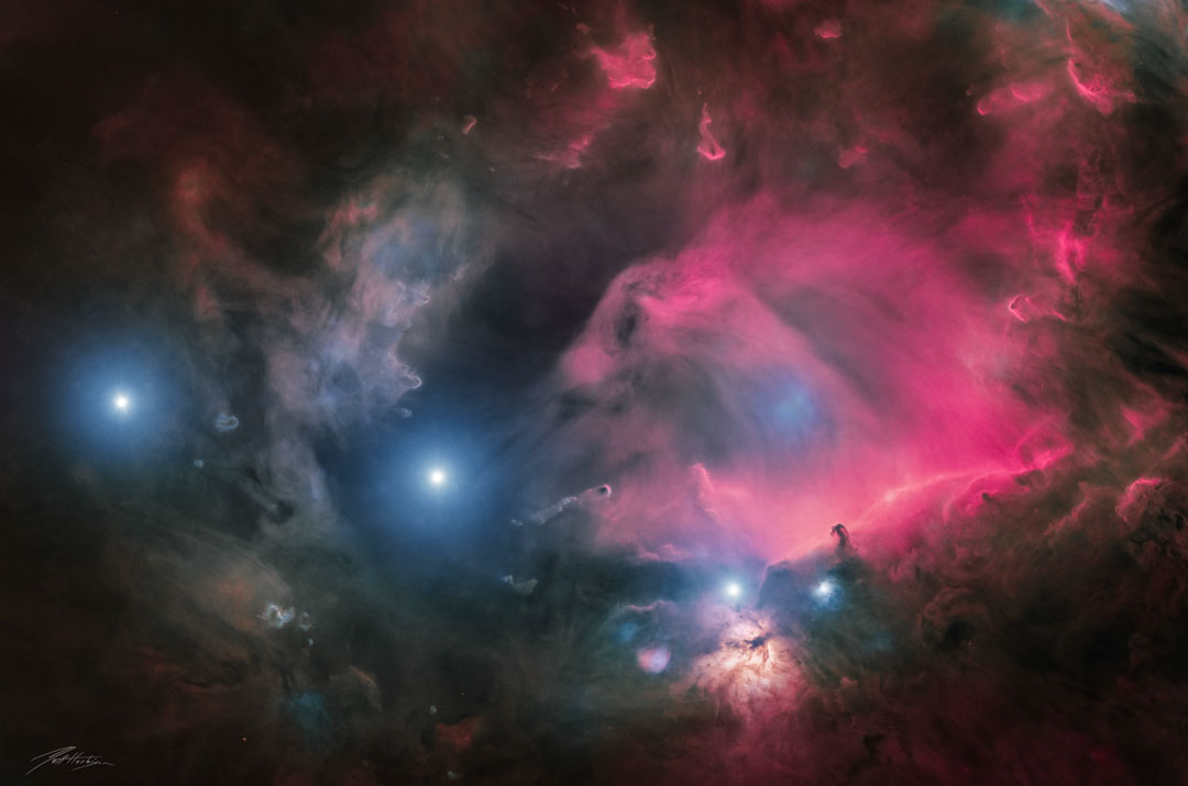 La région de gaz et de poussières de la ceinture d\'Orion