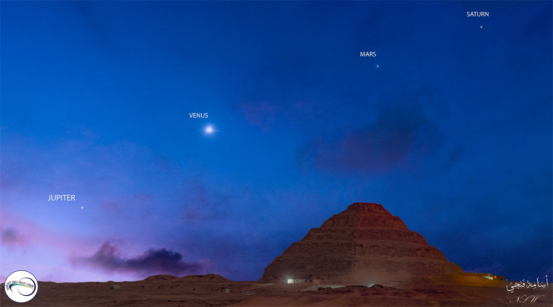 Parade de planètes sur la pyramide de Djoser