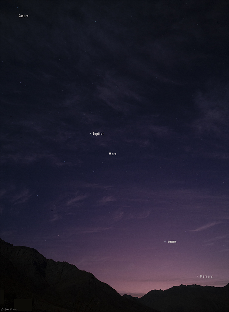 Planètes du matin dans le ciel chilien