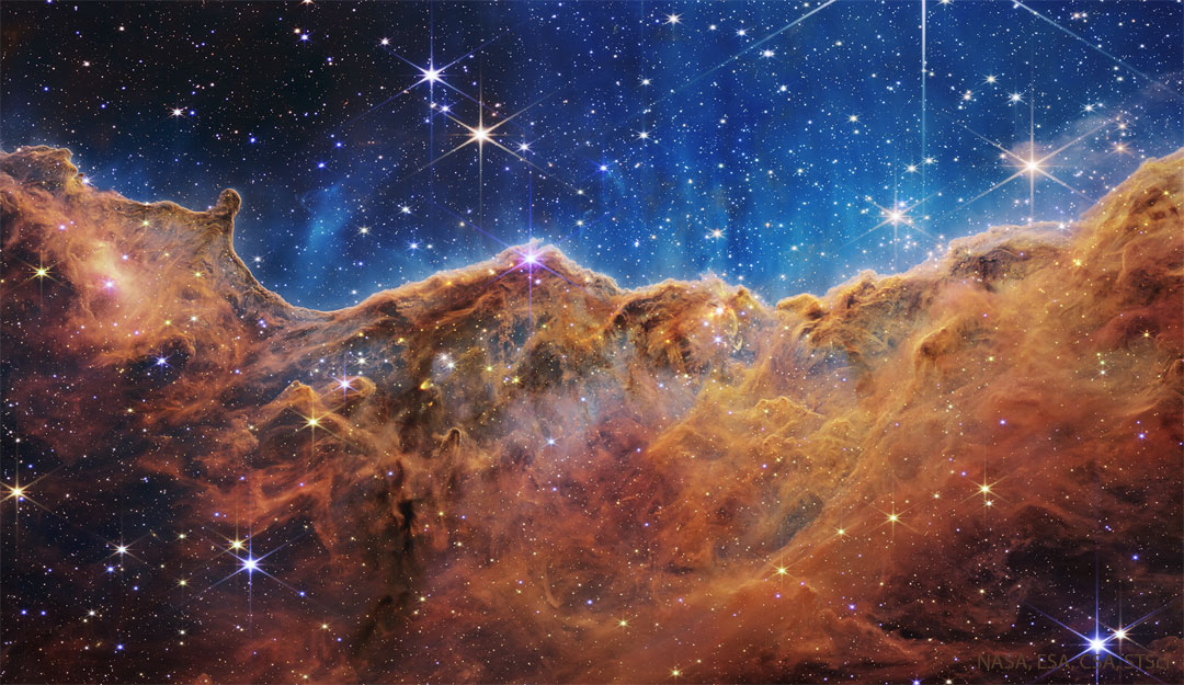 Les falaises de la Carène vues par le télescope spatial James Webb