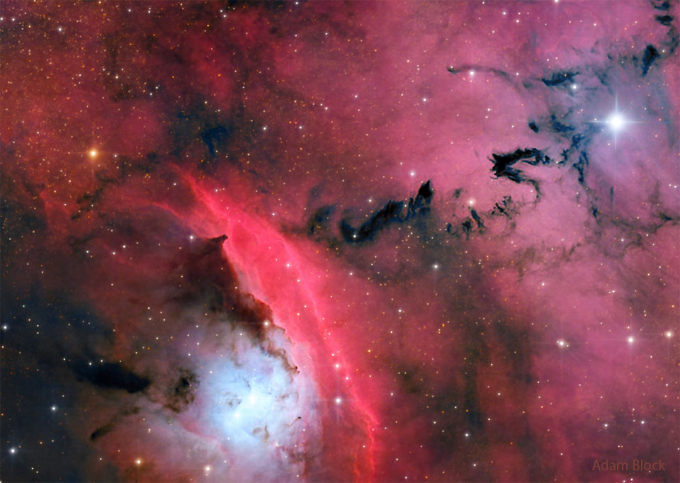 Etoiles, poussière et nébuleuses dans NGC 6559