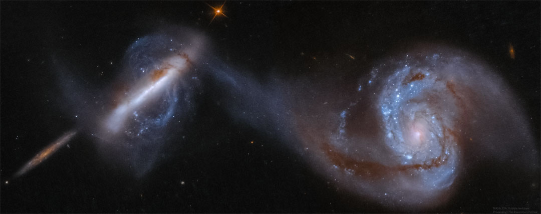 Arp 87, fusion de galaxies vue par Hubble