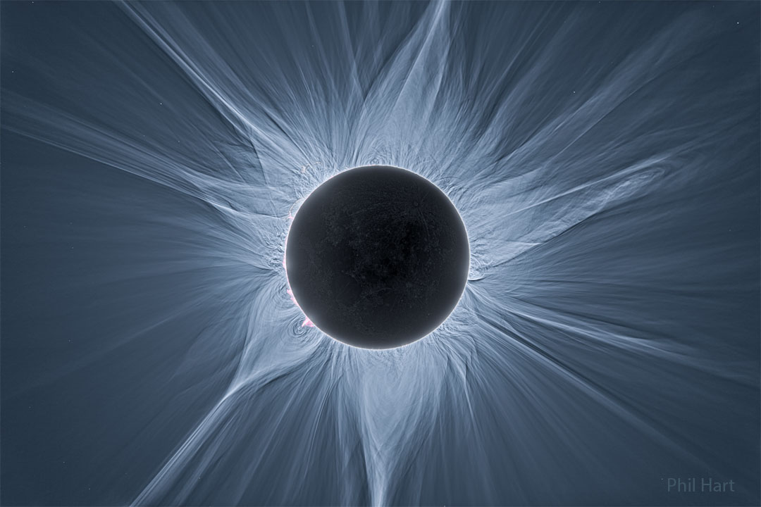 Vue détaillée de la couronne solaire lors d\'une éclipse