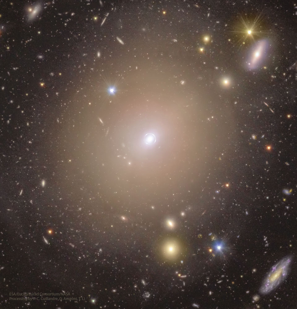 Anneau d\'Einstein autour du centre d\'une galaxie proche