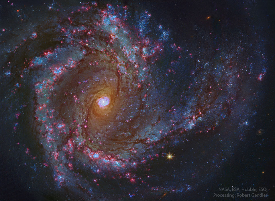 Au centre de la galaxie spirale M61