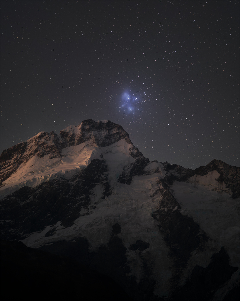 Les Pléiades vues depuis la Nouvelle-Zélande
